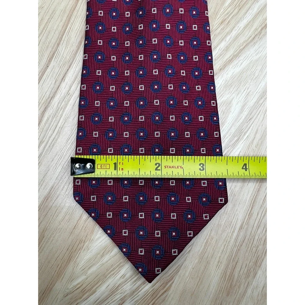 Lauren Ralph Lauren Silk Tie Red Blue Geometric Pattern‎ L:59.5